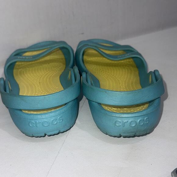 Crocs Cleo II Double Strap Adjustable Sandals 2-Tone Blue Women’s Size 7 Slides - Picture 4 of 12